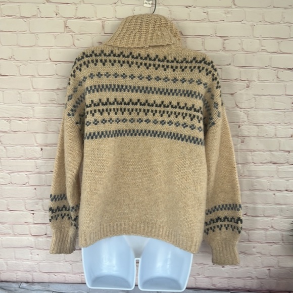 Madewell Somerveil fair isle wool blend turtleneck sweater SZ XXS oversized fit - Picture 8 of 13